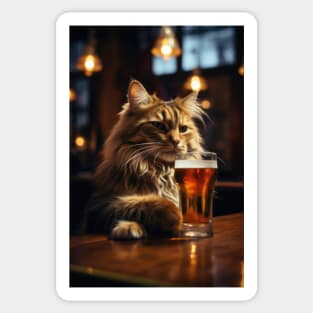 The Original Beer Cat II Sticker